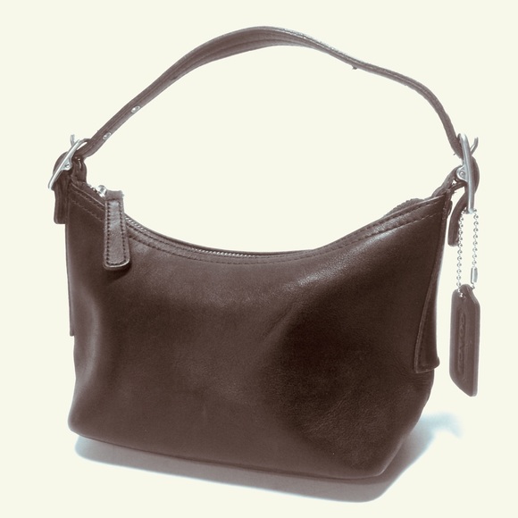 Coach Handbags - Coach 9844 Black Leather Mini Baguette